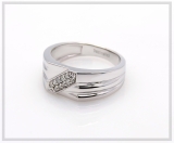 0.10 Carat (ctw) Sterling Silver Round White Real Diamond Men's Wedding Anniversary Band 1/10 CT