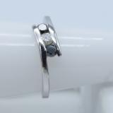 0.25 Carat (ctw) Sterling Silver Round Black & White Diamond Ladies 3 Stone Engagement Bridal Promise Ring 1/4 CT