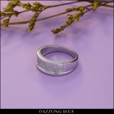 0.20 Carat (ctw) Sterling Silver Round White Diamond Men's Micro Pave Hip Hop Wedding Band 1/5 CT