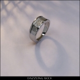 0.20 Carat (ctw) Sterling Silver Round White Diamond Men's Micro Pave Hip Hop Wedding Band 1/5 CT