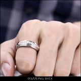 0.25 Carat (ctw) Sterling Silver Real White Round Diamond Men's Channel Set Anniversary Wedding Band 1/4 CT
