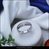 0.25 Carat (ctw) Sterling Silver Real White Round Diamond Men's Channel Set Anniversary Wedding Band 1/4 CT