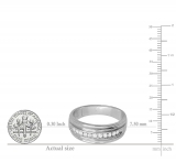 0.25 Carat (ctw) Sterling Silver Real White Round Diamond Men's Channel Set Anniversary Wedding Band 1/4 CT