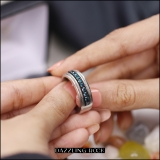 0.65 Carat (ctw) Sterling Silver Round Blue Diamond Men's Wedding Anniversary Band Ring