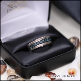 0.65 Carat (ctw) Sterling Silver Round Blue Diamond Men's Wedding Anniversary Band Ring
