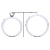 0.10 Carat (ctw) Sterling Silver Round Cut White Diamond Men's & Women's Engagement Ring Trio Bridal Fashion Wedding Band Set 1/10 CT