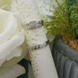 0.10 Carat (ctw) Sterling Silver Round Cut White Diamond Men's & Women's Engagement Ring Trio Bridal Fashion Wedding Band Set 1/10 CT
