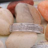 0.25 Carat (ctw) Sterling Silver Round White Diamond Men's Micro Pave Hip Hop Wedding Band 1/4 CT