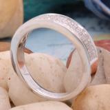 0.25 Carat (ctw) Sterling Silver Round White Diamond Men's Micro Pave Hip Hop Wedding Band 1/4 CT