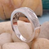 0.25 Carat (ctw) Sterling Silver Round White Diamond Men's Micro Pave Hip Hop Wedding Band 1/4 CT