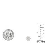 0.52 Carat (ctw) Yellow Gold Plated Sterling Silver Round White Diamond Ladies Cluster Flower Earrings 1/2 CT
