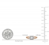 0.40 Carat (ctw) 10K Rose Gold Round Cut Diamond Ladies Bridal Vintage Halo Style Engagement Ring