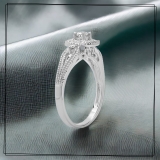 0.40 Carat (ctw) 18K White Gold Round Cut Diamond Ladies Bridal Vintage Halo Style Engagement Ring