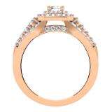 1.00 Carat (ctw) 14K Rose Gold Round Cut Diamond Ladies Vintage Style Bridal Halo Engagement Ring 1 CT