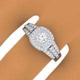 1.00 Carat (ctw) 14K White Gold Round Cut Diamond Ladies Vintage Style Bridal Halo Engagement Ring 1 CT