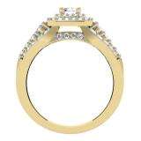1.00 Carat (ctw) 14K Yellow Gold Round Cut Diamond Ladies Vintage Style Bridal Halo Engagement Ring 1 CT