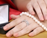 1.10 Carat (ctw) 14K White Gold Princess & Round Cut Diamond Ladies Vintage Bridal Engagement Ring With Matching Band Set 1 CT