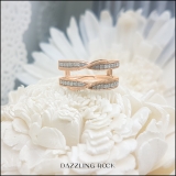 0.33 Carat (ctw) 18K Rose Gold Round Diamond Ladies Anniversary Wedding Band Enhancer Guard Double Ring 1/3 CT