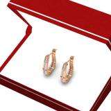 0.25 Carat (ctw) 10K Rose Gold Round Cut Diamond Ladies Hoop Earrings 1/4 CT