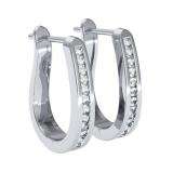 0.25 Carat (ctw) 10K White Gold Round Cut Diamond Ladies Hoop Earrings 1/4 CT