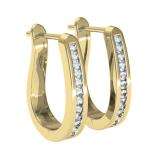 0.25 Carat (ctw) 10K Yellow Gold Round Cut Diamond Ladies Hoop Earrings 1/4 CT