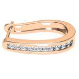 0.25 Carat (ctw) 14K Rose Gold Round Cut Diamond Ladies Hoop Earrings 1/4 CT