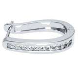 0.25 Carat (ctw) 14K White Gold Round Cut Diamond Ladies Hoop Earrings 1/4 CT