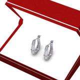0.25 Carat (ctw) 14K White Gold Round Cut Diamond Ladies Hoop Earrings 1/4 CT