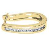 0.25 Carat (ctw) 14K Yellow Gold Round Cut Diamond Ladies Hoop Earrings 1/4 CT