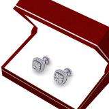 0.50 Carat (ctw) 10K White Gold Real Round Cut White Diamond Ladies Cluster Stud Earrings 1/2 CT
