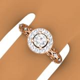 0.80 Carat (ctw) 10K Rose Gold Round Cut Diamond Ladies Bridal Vintage Halo Style Engagement Ring 3/4 CT