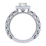 0.80 Carat (ctw) 14K White Gold Round Cut Diamond Ladies Bridal Vintage Halo Style Engagement Ring 3/4 CT