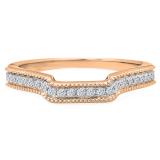 0.25 Carat (Ctw) 10K Rose Gold Round White Diamond Ladies Anniversary Wedding Stackable Band Guard Ring 1/4 CT
