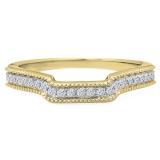0.25 Carat (Ctw) 10K Yellow Gold Round White Diamond Ladies Anniversary Wedding Stackable Band Guard Ring 1/4 CT