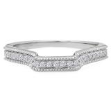0.25 Carat (Ctw) 14K White Gold Round White Diamond Ladies Anniversary Wedding Stackable Band Guard Ring 1/4 CT