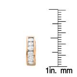 0.30 Carat (ctw) 14K Rose Gold Round Diamond Ladies Mens Unisex Huggie Hoop Earrings 1/3 CT