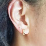 0.30 Carat (ctw) 14K Yellow Gold Round Diamond Ladies Mens Unisex Huggie Hoop Earrings 1/3 CT