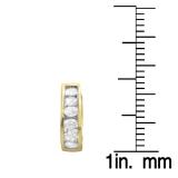 0.30 Carat (ctw) 14K Yellow Gold Round Diamond Ladies Mens Unisex Huggie Hoop Earrings 1/3 CT