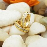 0.30 Carat (ctw) 14K Yellow Gold Round Diamond Ladies Mens Unisex Huggie Hoop Earrings 1/3 CT