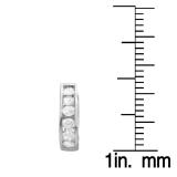 0.30 Carat (ctw) 18K White Gold Round Diamond Ladies Mens Unisex Huggie Hoop Earrings 1/3 CT