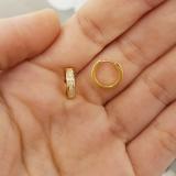 0.30 Carat (ctw) 18K Yellow Gold Round Diamond Ladies Mens Unisex Huggie Hoop Earrings 1/3 CT