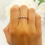 0.25 Carat (ctw) 10K White Gold Round Black & White Diamond Ladies 11 Stone Anniversary Wedding Stackable Band 1/4 CT