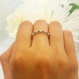 0.25 Carat (ctw) 10K White Gold Round Black & White Diamond Ladies 11 Stone Anniversary Wedding Stackable Band 1/4 CT