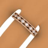 0.40 Carat (ctw) 10K Rose Gold Round Cut Diamond Ladies Vintage Style Milgrain Anniversary Wedding Stackable Band