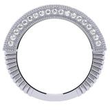 0.40 Carat (ctw) 10K White Gold Round Cut Diamond Ladies Vintage Style Milgrain Anniversary Wedding Stackable Band