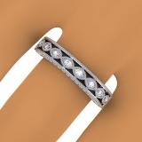 0.40 Carat (ctw) 10K White Gold Round Cut Diamond Ladies Vintage Style Milgrain Anniversary Wedding Stackable Band