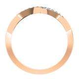 0.15 Carat (ctw) 10K Rose Gold Round Blue & White Diamond Ladies Anniversary Wedding Crossover Swirl Band