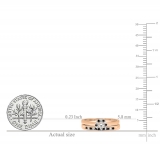 0.40 Carat (ctw) 10K Rose Gold Round Black & White Diamond Ladies Bridal Halo Engagement Ring With Matching Band Set