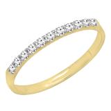 0.20 Carat (ctw) 14k Yellow Gold Round Diamond Ladies Anniversary Wedding Ring Stackable Band 1/5 CT