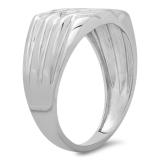0.22 Carat (ctw) Sterling Silver Round White Real Diamond Men's Wedding Anniversary Ring
